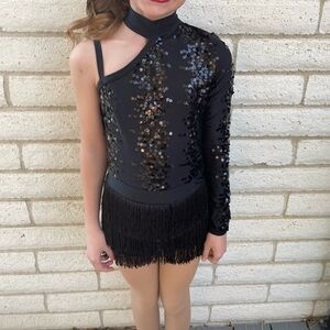 Black Sequin Kids Costume